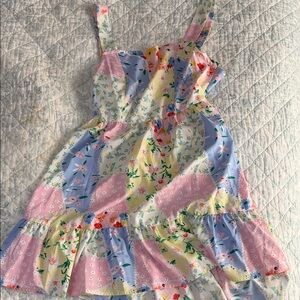 SHEIN Multicolor Floral Patchwork Backless Dress